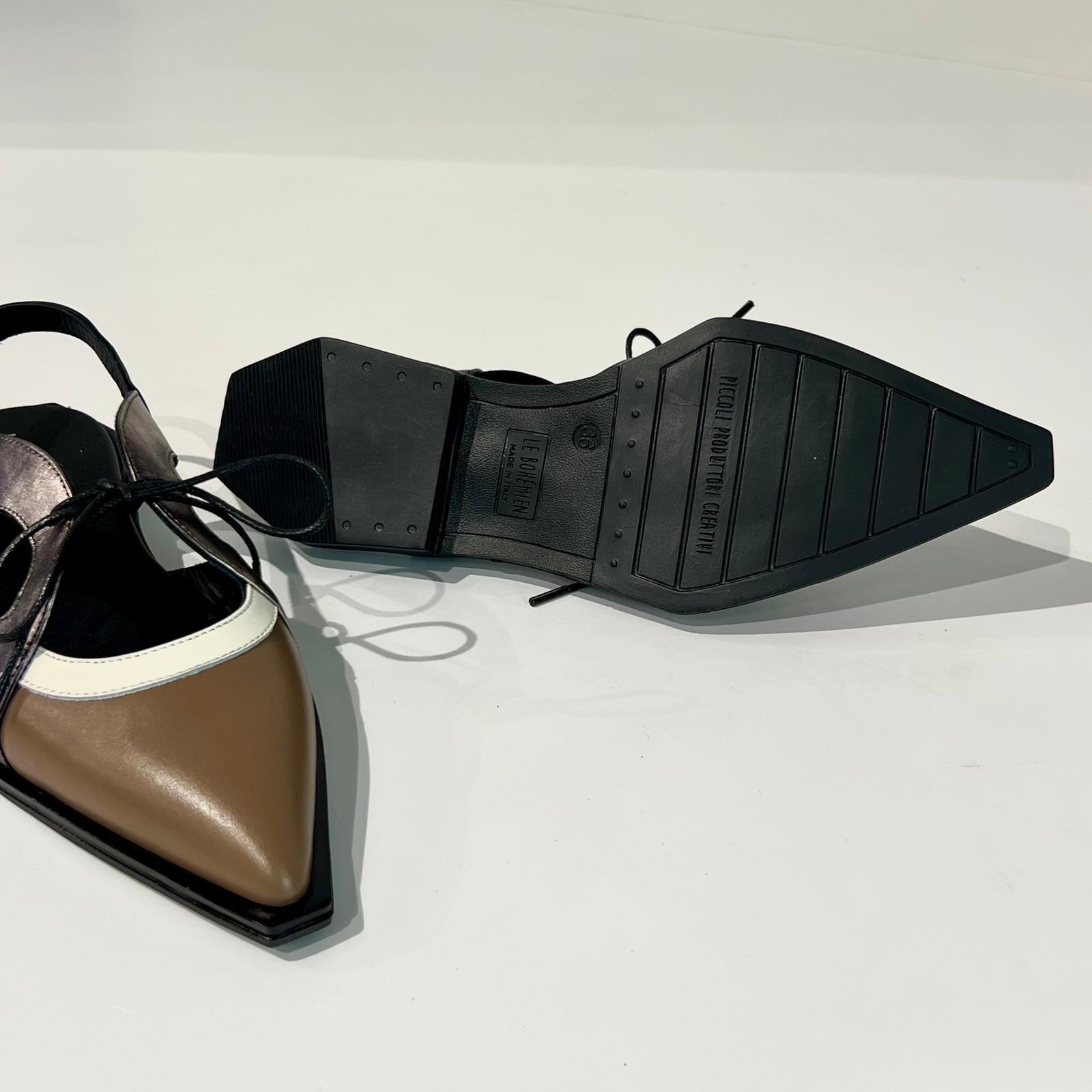 S6-P18-L Slingback Caffè Latte Nero