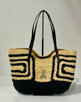 S6-2B0130 Borsa Shopping Rafia Black-Natural