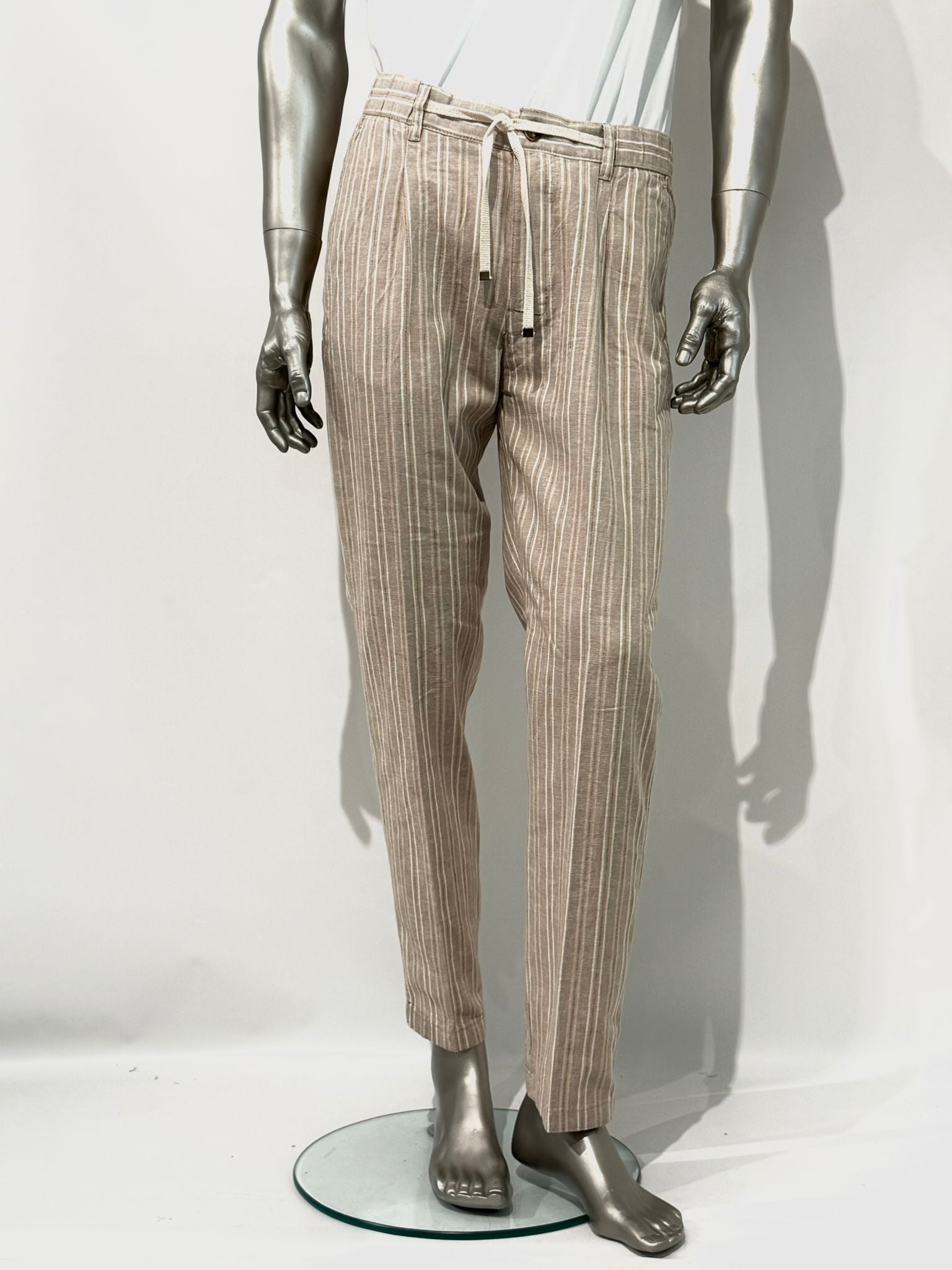 S5-1435 Pantalone Lino E Cotone Beige Man