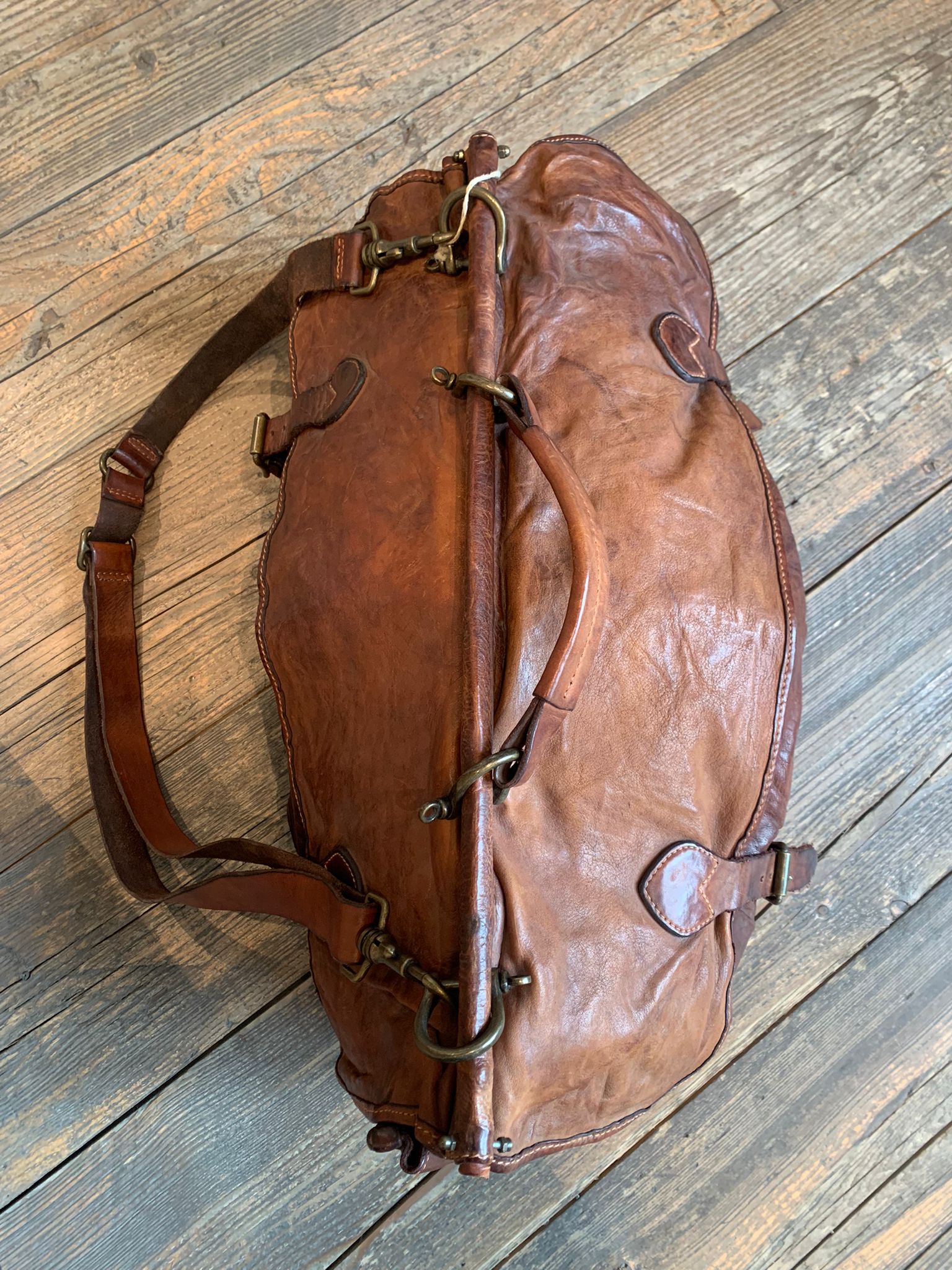 Borsone Voyage Pelle Cognac Unisex