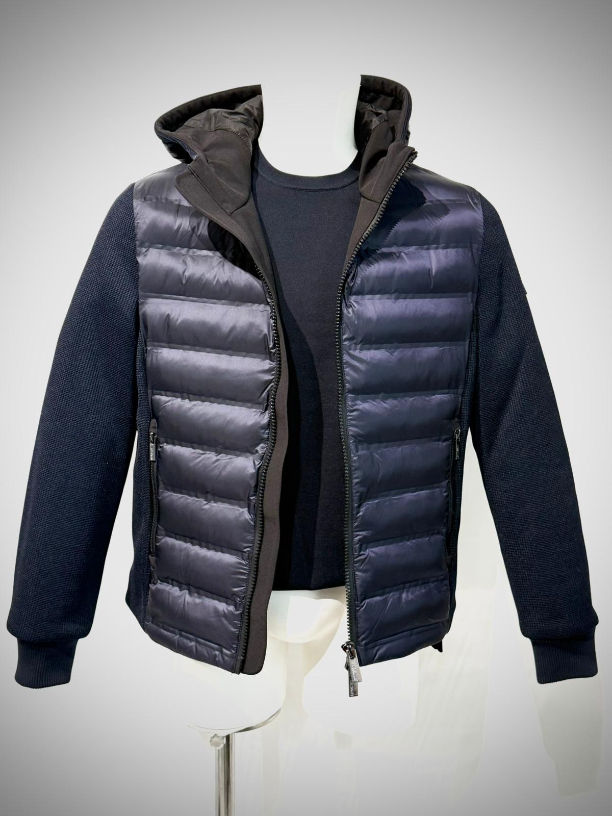 W5-0041 MESH Piumino Ibrido Cappuccio Blu Man
