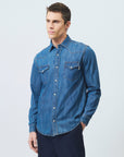 US6-Camicia Martin Denim Cobalt Stone Man