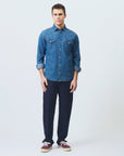 US6-Camicia Martin Denim Cobalt Stone Man