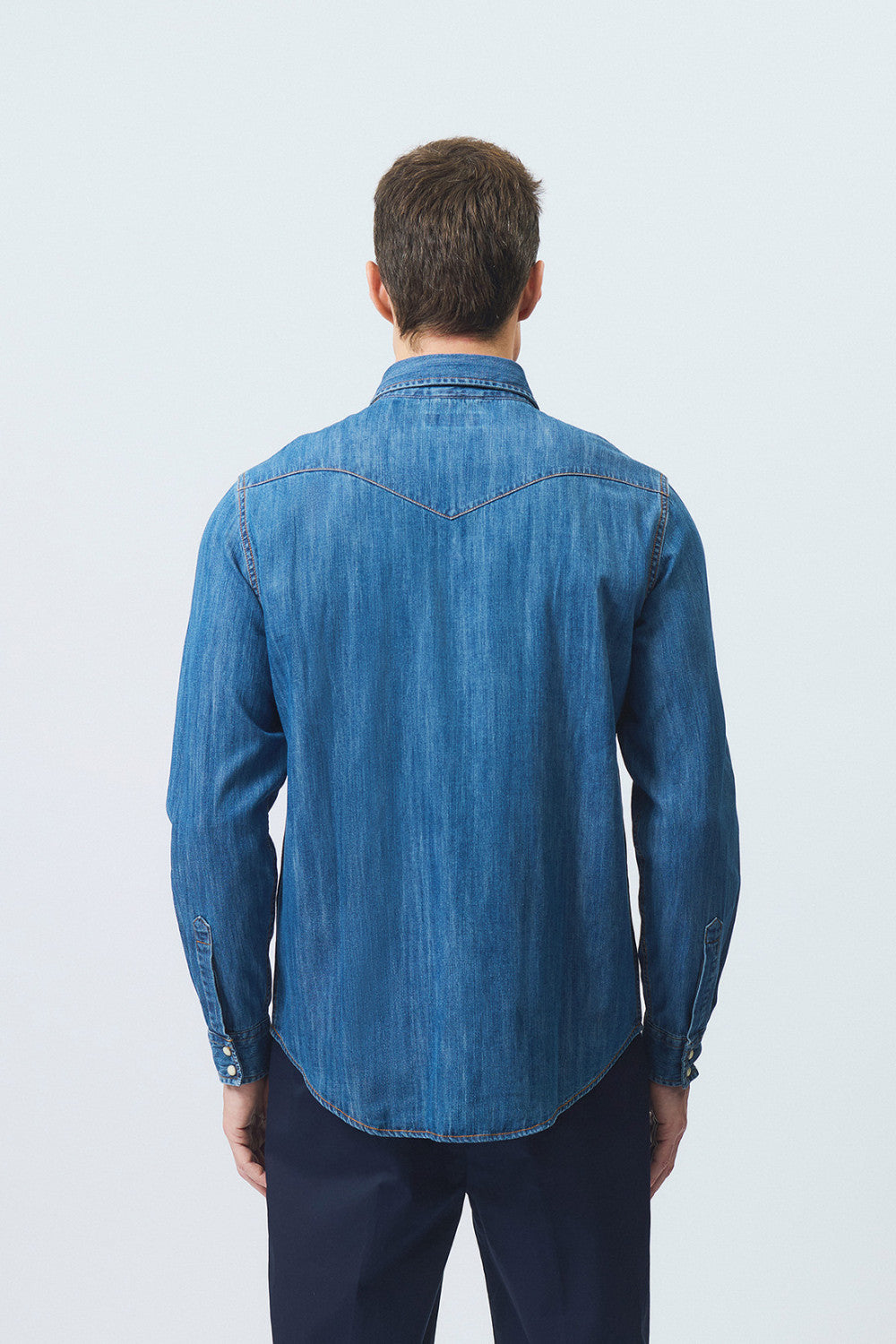 US6-Camicia Martin Denim Cobalt Stone Man