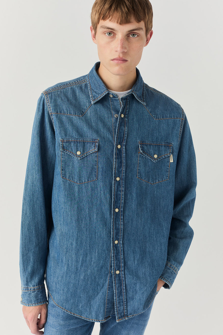 US5-Camicia Martin Denim MidWash Man