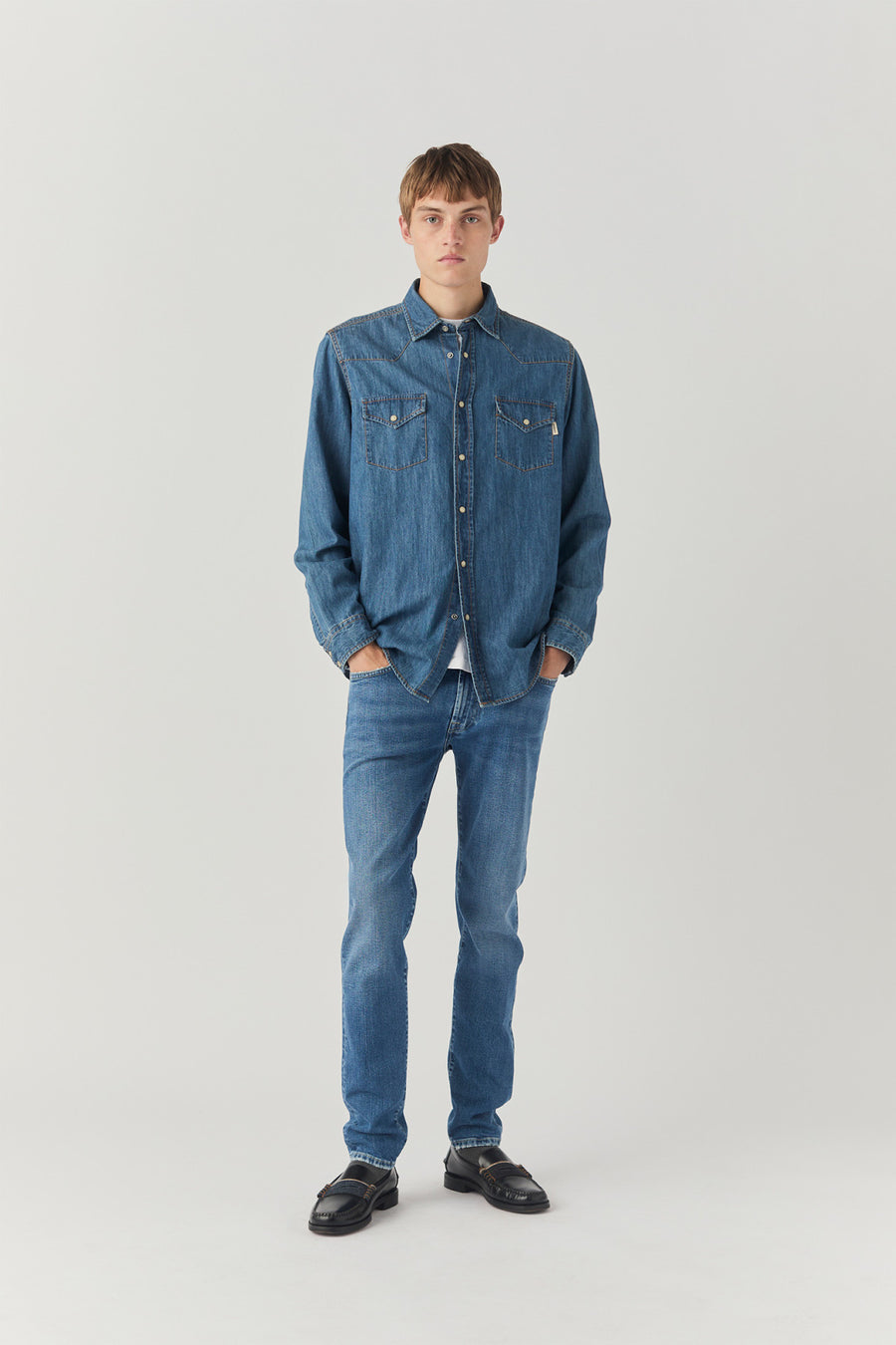 US5-Camicia Martin Denim MidWash Man