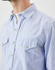 US4- Camicia Martin Oxford Stripes Bianco/Azzurro Man