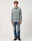 UW6-WESTERN Camicia Check Washed Ecru/Grey Man