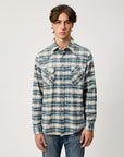 UW6-WESTERN Camicia Check Washed Ecru/Grey Man