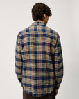 UW6-WORK Camicia Check Washed Blue/Yellow Man