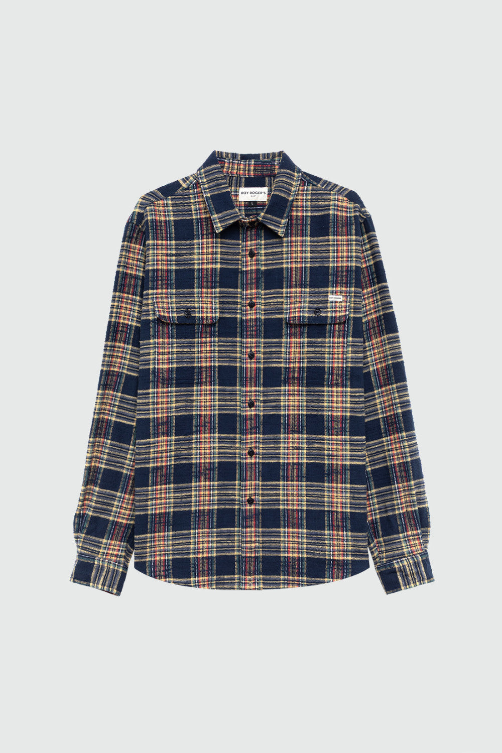 UW6-WORK Camicia Check Washed Blue/Yellow Man