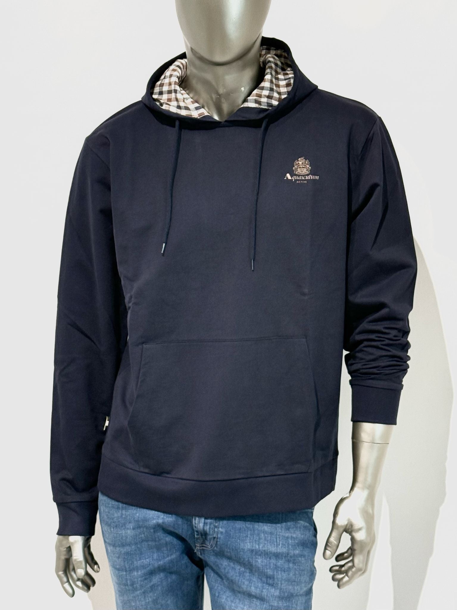 US5-SW003 Felpa Small Logo Hoodie Navy Man