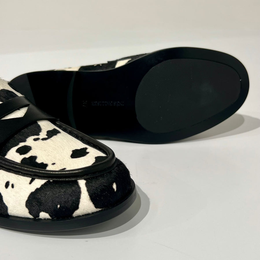 W5-90046 Mocassino Cow Print Nero/Bianco