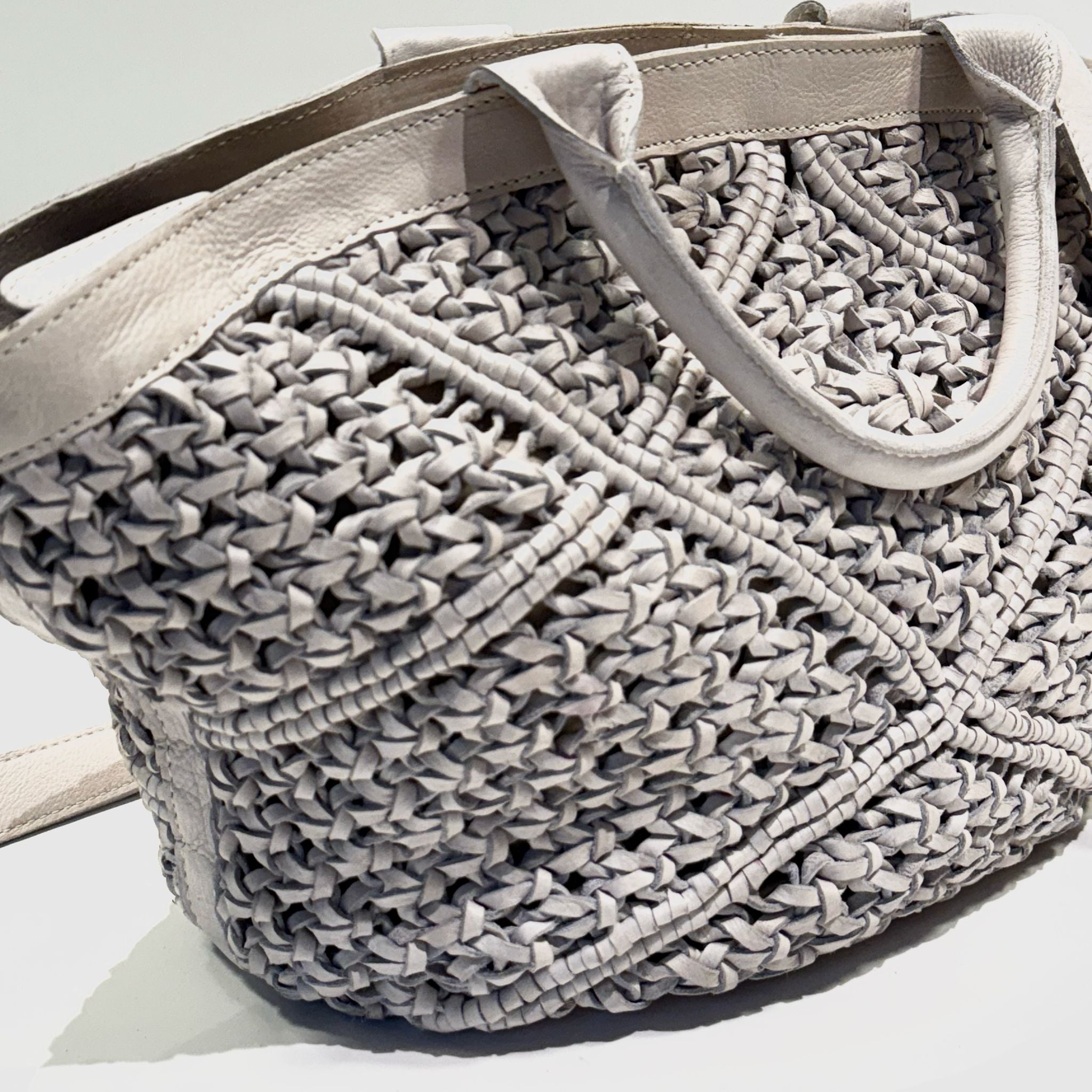 S5-8906 Borsa Intrecciato Rombi Cow Sand 052