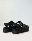 S4-201-30 Sandalo Ragnetto Raffia Black