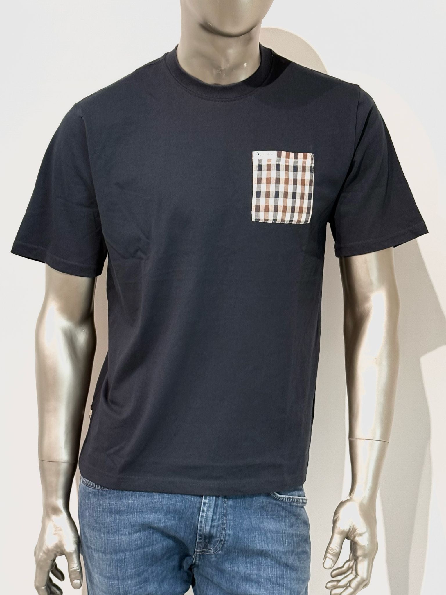 US5-TS007 T-Shirt Club Check Pocket Navy Man