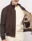 UW6-DANTE Giacca Suede Wool Chocolate 034 Man