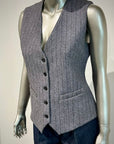 WD4-FD3268 Gilet Striped Denim Gray