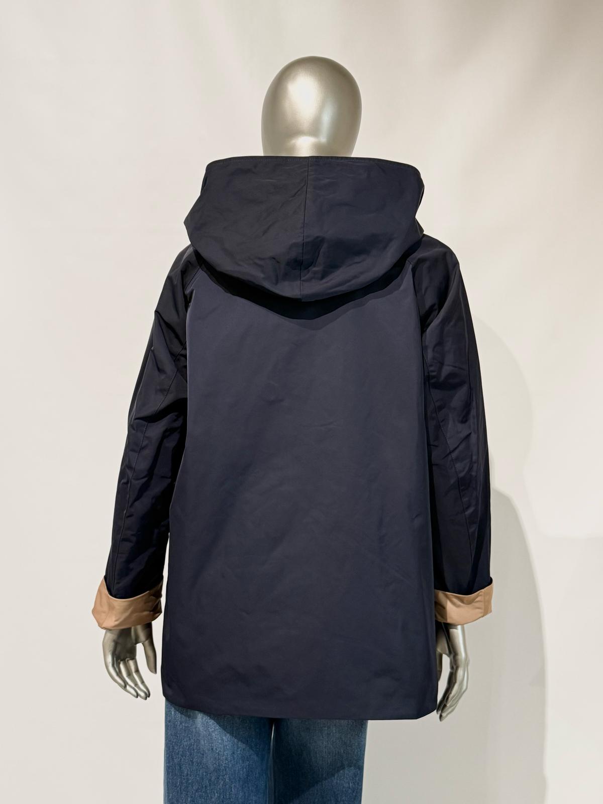 S5-9411 Impermeabile Reversibile in Nylon Memory Blu/Cammello