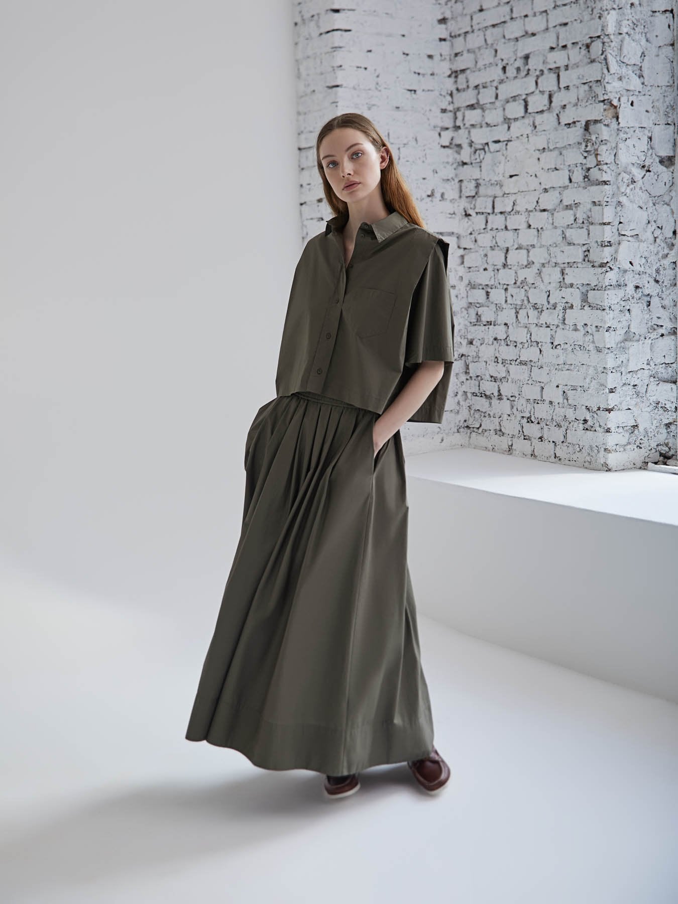 S5-MANSOUR Camicia Kaki