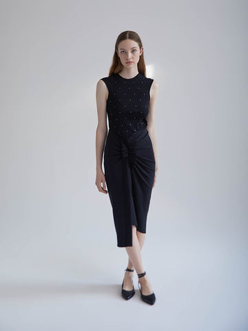 S5-CRISTALLO Canotta Strass Nera