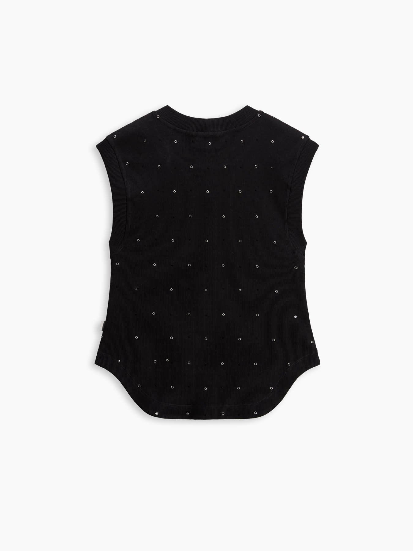 S5-CRISTALLO Canotta Strass Nera