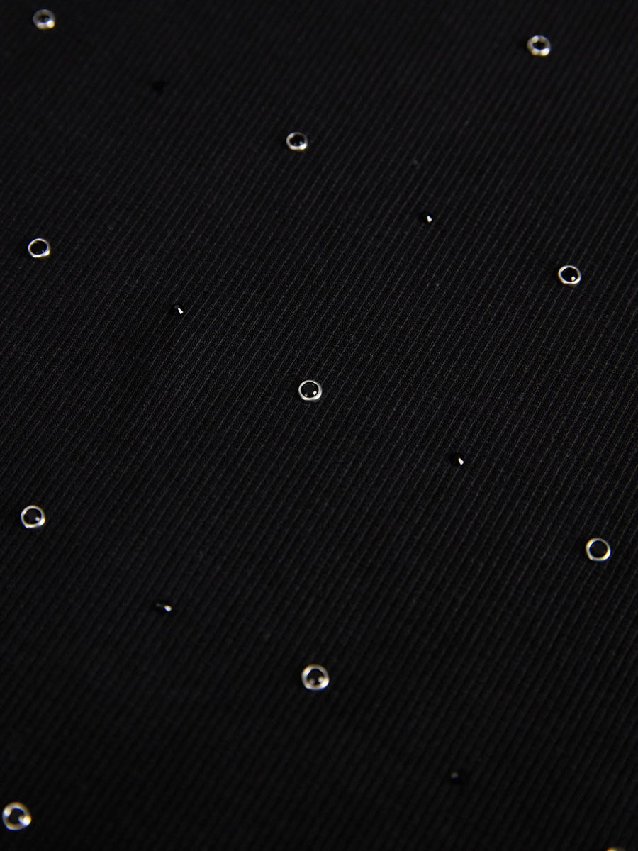 S5-CRISTALLO Canotta Strass Nera