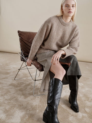 W5-DAPHNE XM54 Maglia Lurex Mastice