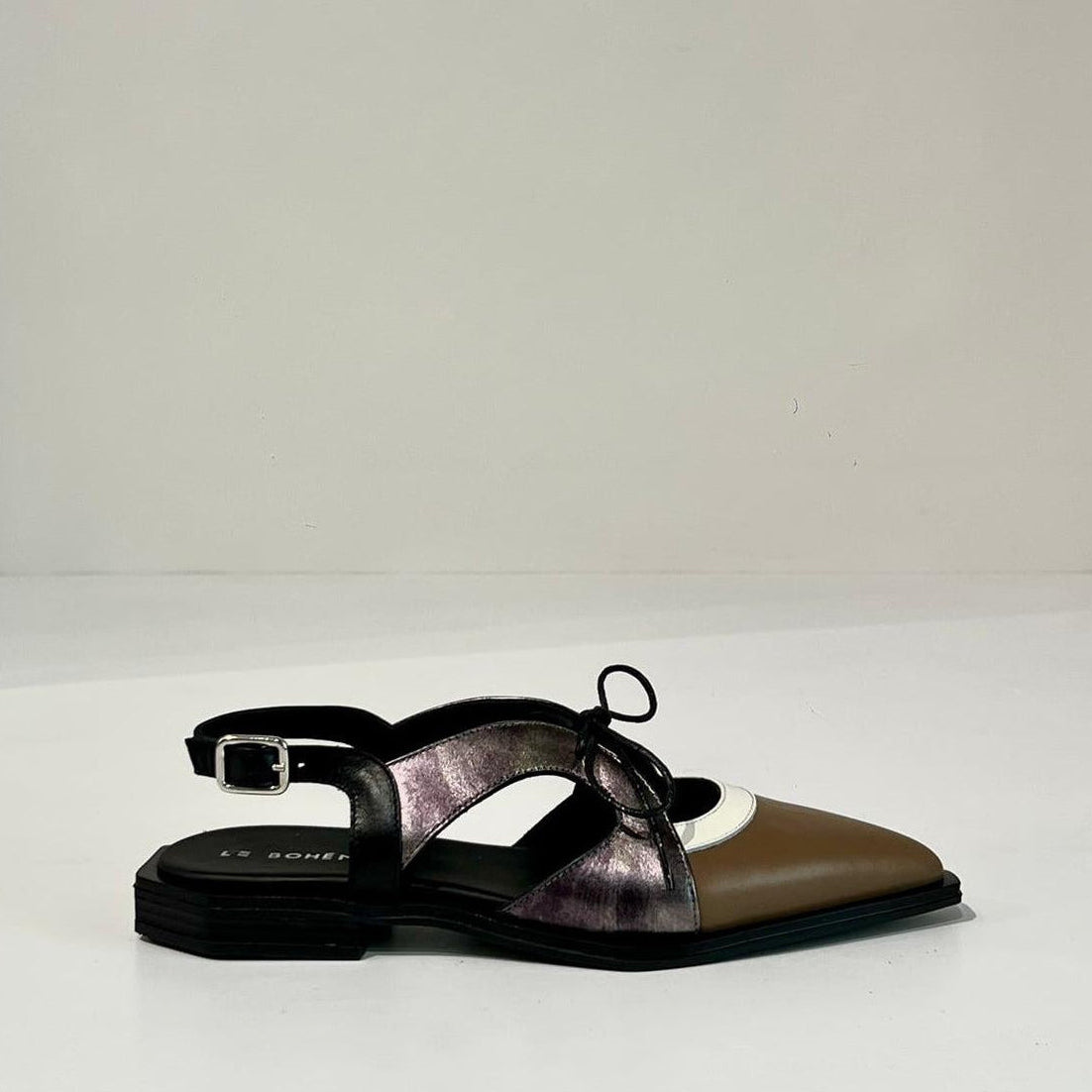 S6-P18-L Slingback Caffè Latte Nero