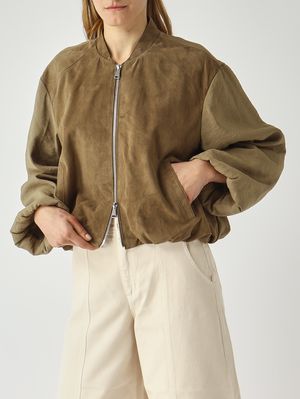 DS6-ELLA Bomber Scamosciato Salvia