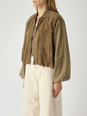 DS6-ELLA Bomber Scamosciato Salvia