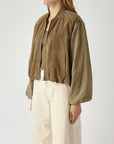 DS6-ELLA Bomber Scamosciato Salvia
