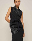 W4-35059 Gilet Bimateriale Nero