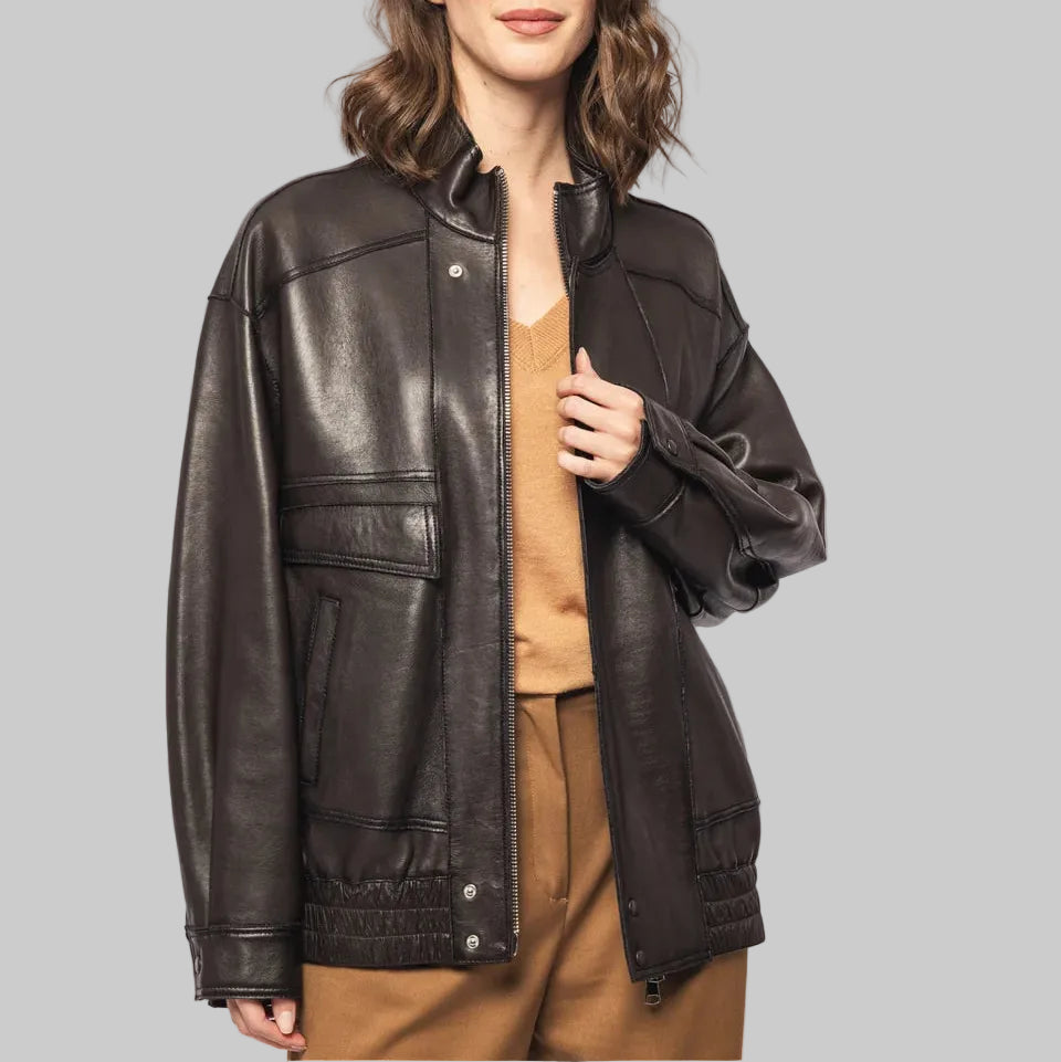 DW6-DROITE Bomber Dark Brown 06 Woman