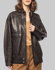 DW6-DROITE Bomber Dark Brown 06 Woman