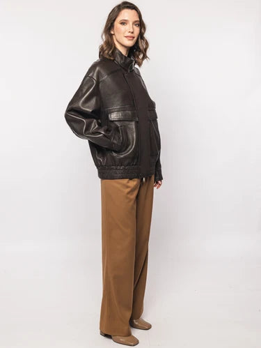 DW6-DROITE Bomber Dark Brown 06 Woman