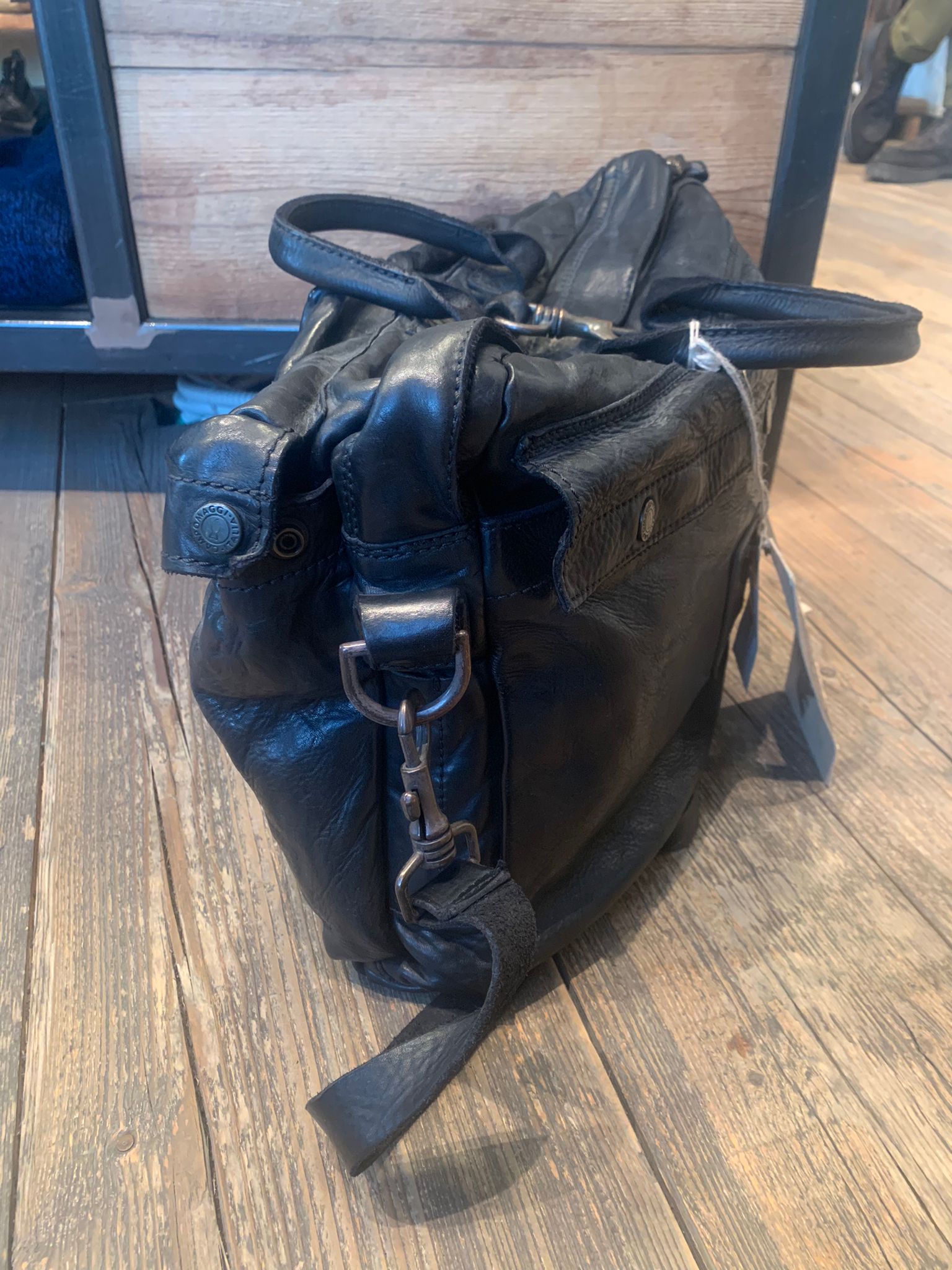 U1190 Borsa da Lavoro in Pelle Nera Unisex