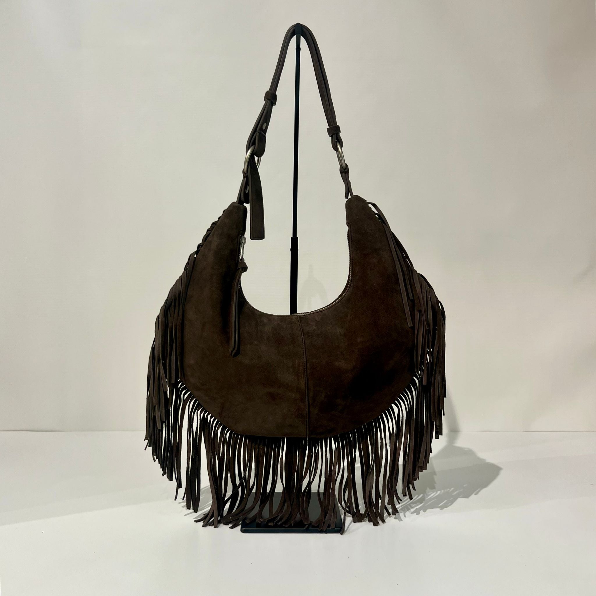 S6-1203 Borsa Hobo Frange Suede Brown 220