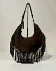 S6-1203 Borsa Hobo Frange Suede Brown 220