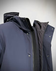 W5-0017 BONDED Parka Tech Corto Cappuccio Blu Man