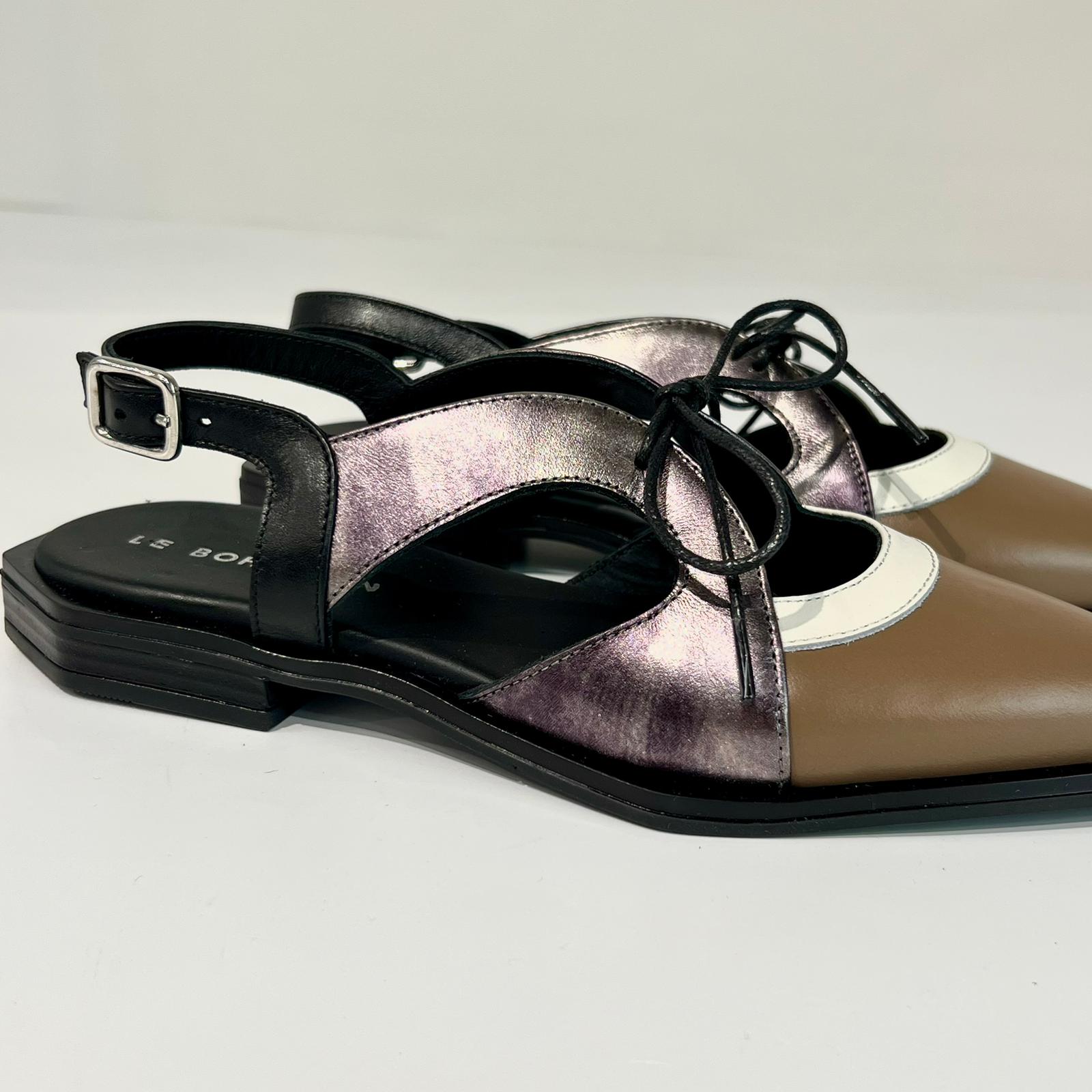 S6-P18-L Slingback Caffè Latte Nero