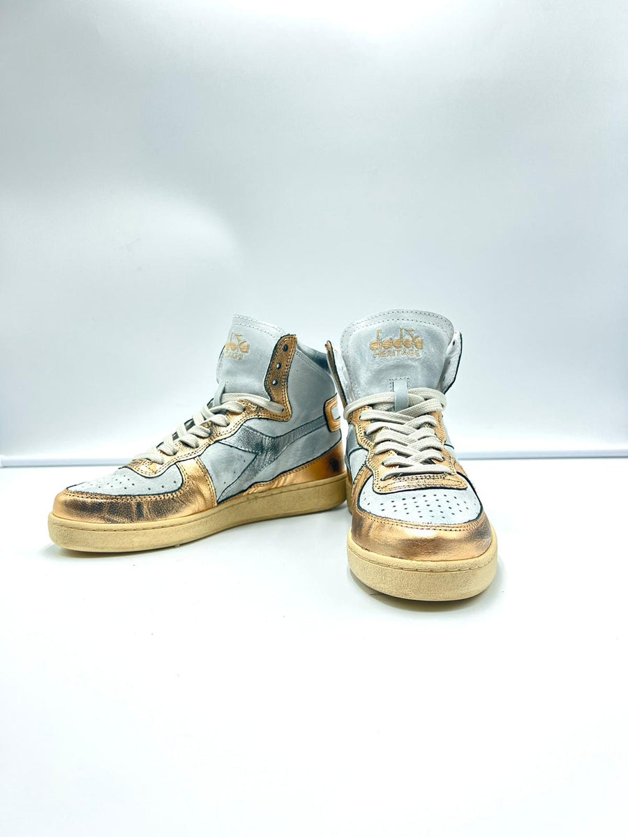 DS3-MI Basket MID Used Bianco-Beige Gold Woman