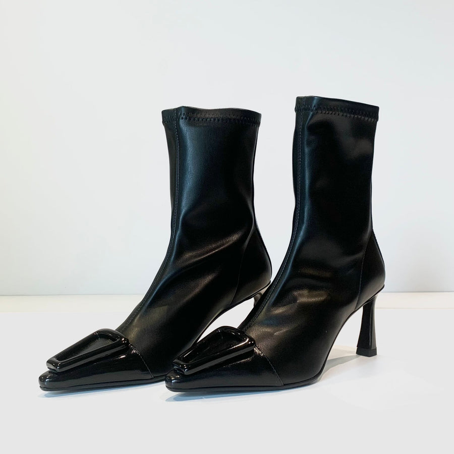 W4-2387 Stivaletto in Pelle Nero