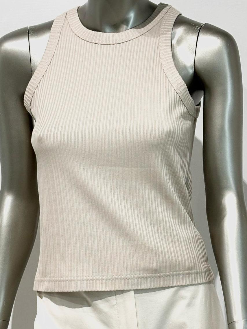 SD5-3446 Canotta a Costine Cropped Coconut Woman