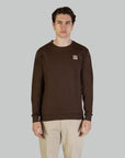 UW4-SW005 Felpa Active Patch Crewneck Brown Man