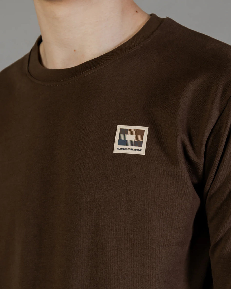 UW4-SW005 Felpa Active Patch Crewneck Brown Man