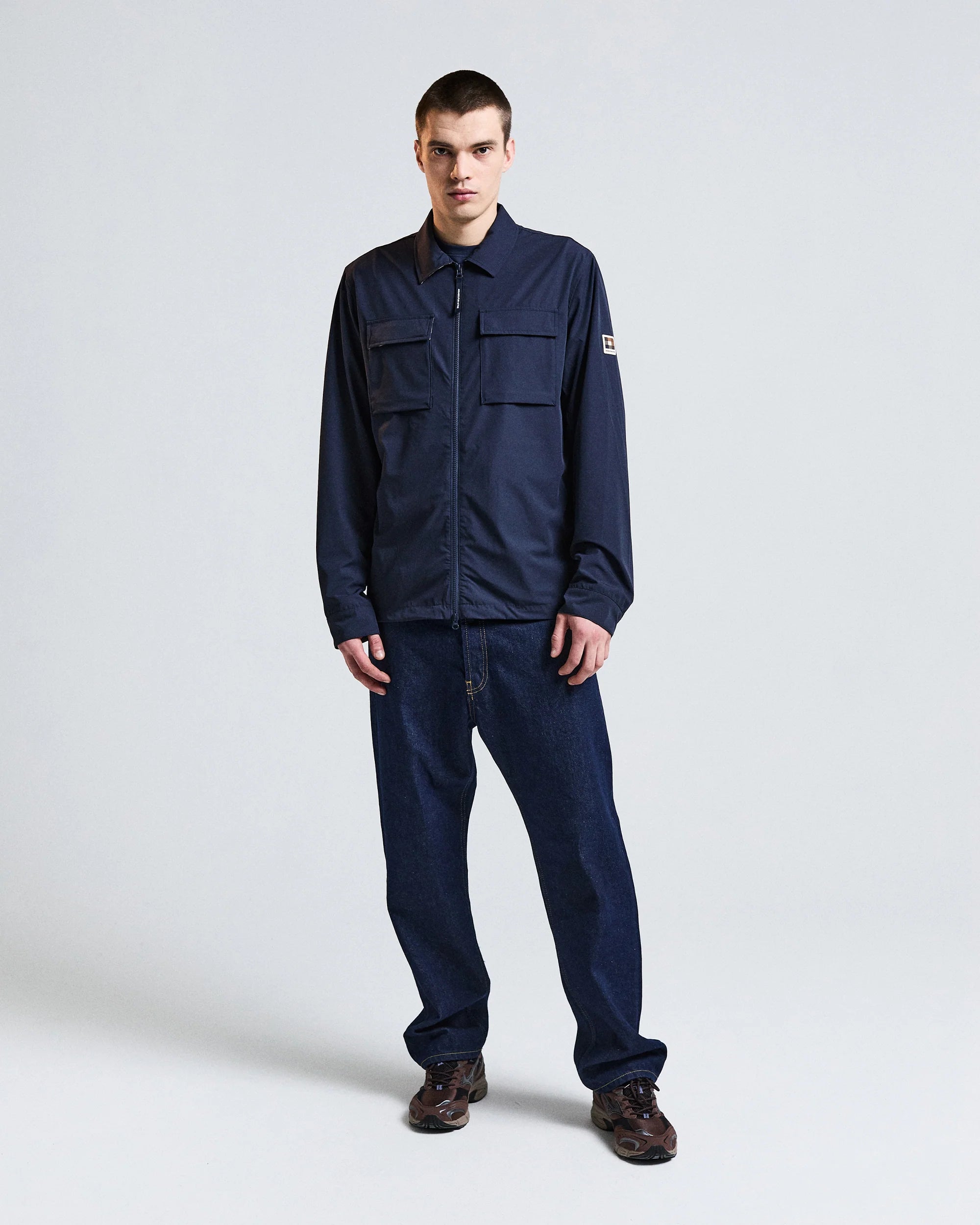 US6-JK020 Overshirt Full Zip Navy Man