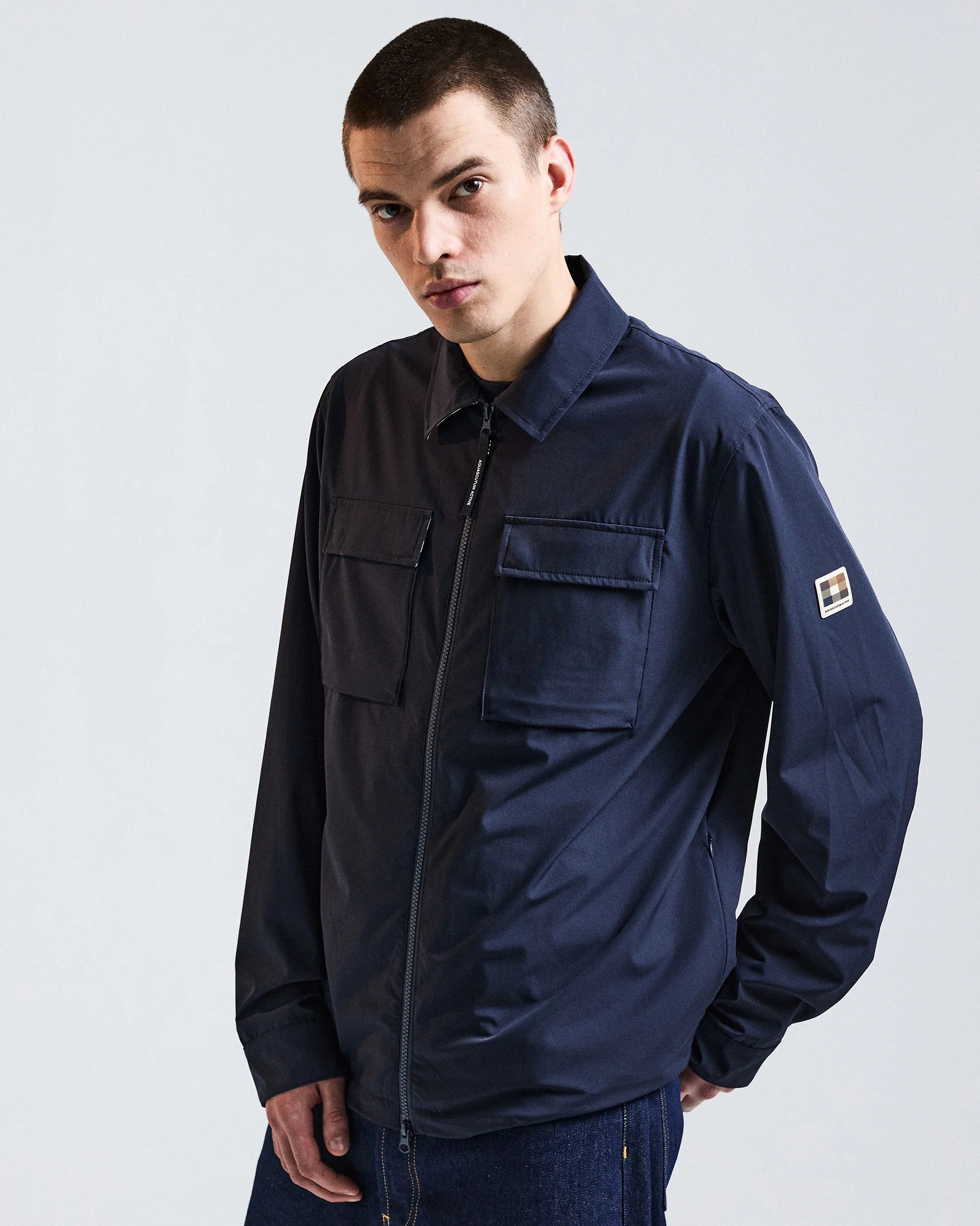 US6-JK020 Overshirt Full Zip Navy Man