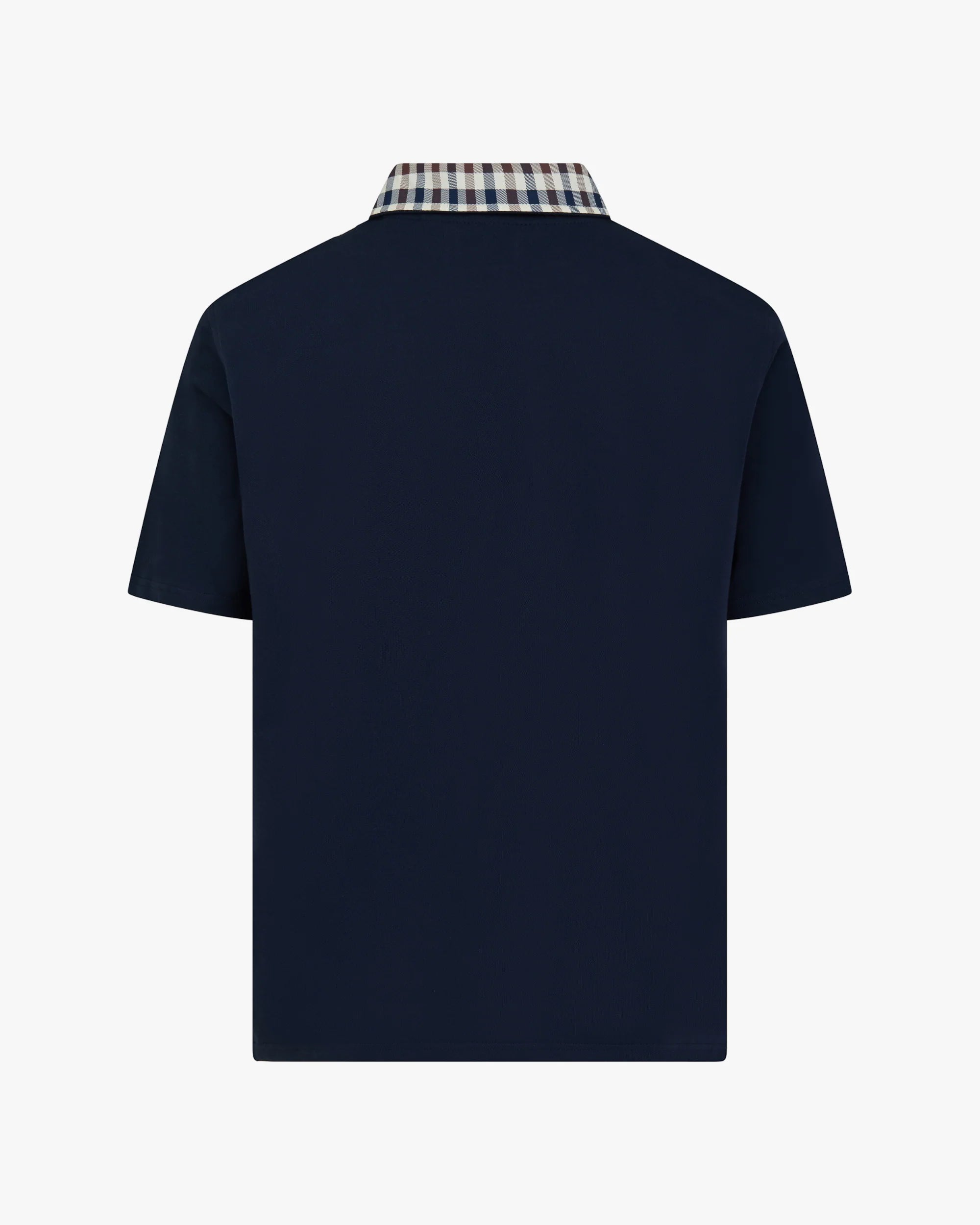 US6-PO006 Polo Check Collar Navy Man