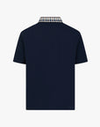 US6-PO006 Polo Check Collar Navy Man
